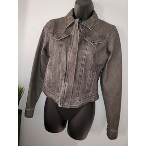 Gray faux leather jacket